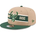 brun-og-gron-flat-cap-snapback-9fifty-draft-2024-fra-milwaukee-bucks-nba-fra-new-era