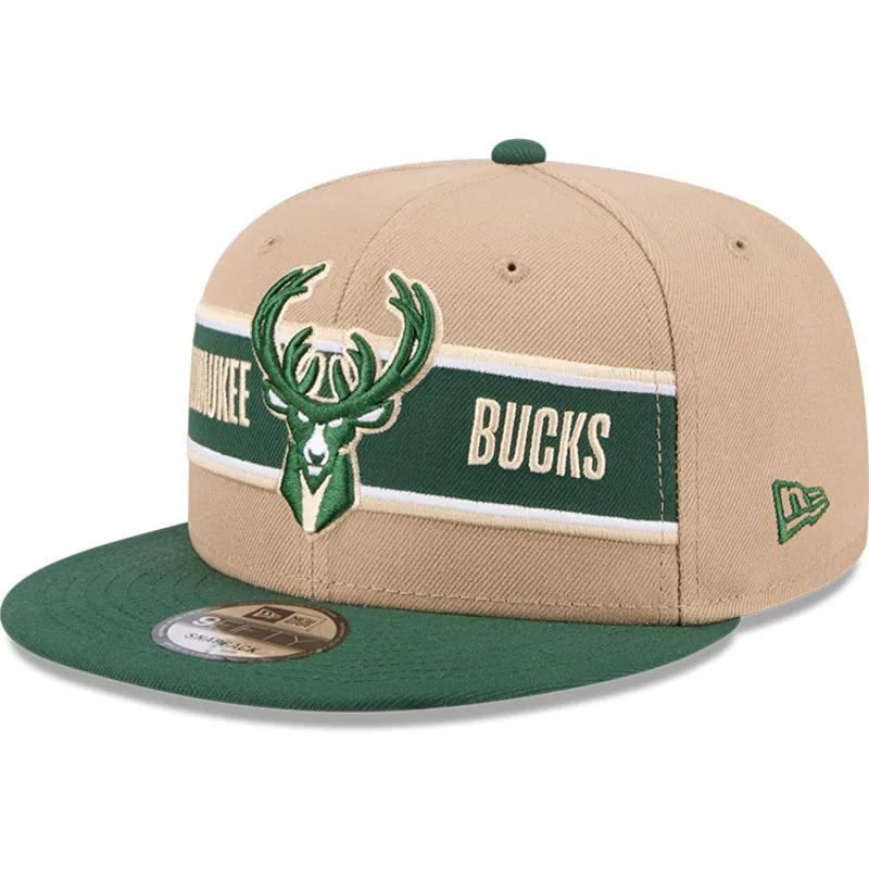 brun-og-gron-flat-cap-snapback-9fifty-draft-2024-fra-milwaukee-bucks-nba-fra-new-era