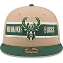 brun-og-gron-flat-cap-snapback-9fifty-draft-2024-fra-milwaukee-bucks-nba-fra-new-era