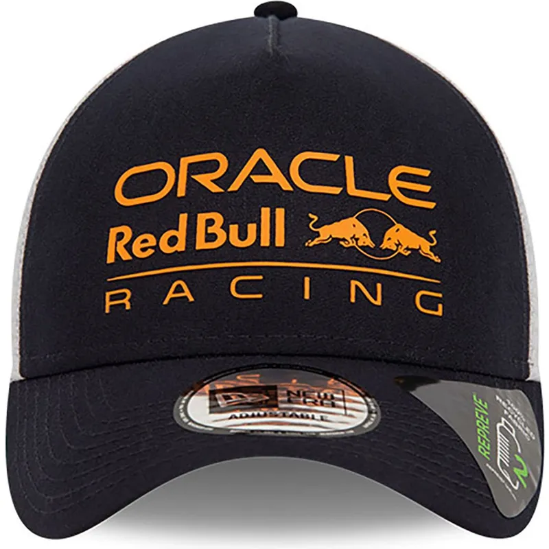 trucker-kasket-marinebla-og-hvid-e-frame-repreve-fra-red-bull-racing-formula-1-fra-new-era