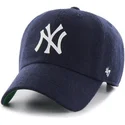 kasketter-buet-marinebla-justerbar-rem-cinta-de-piel-fra-new-york-yankees-mlb-af-47-brand