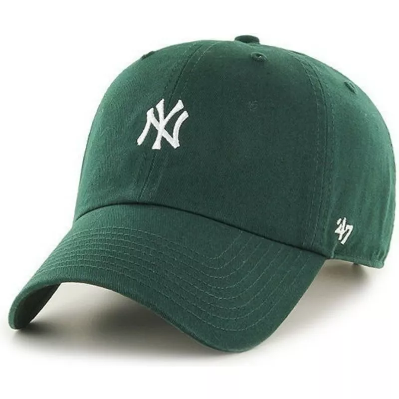 47-brand-curved-brim-small-logo-new-york-yankees-mlb-clean-up-green-cap