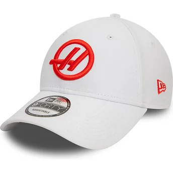 Hvid buet snapback kasket 9FORTY fra Haas F1 Team Formula 1 fra New Era