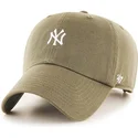 brun-buet-kasket-med-lille-new-york-yankees-logo-mlb-clean-up-fra-47-brand