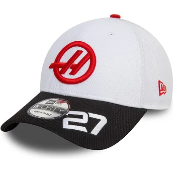 Hvid og sort buet kasket snapback Nico Hulkenberg 9FORTY fra Haas F1 Team Formula 1 fra New Era