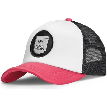 Gorra trucker hvid, sort og lyserød Classic fra Oblack