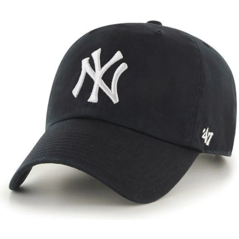 buet-sort-kasket-fra-new-york-yankees-mlb-clean-up-fra-47-brand