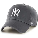 morkegra-new-york-yankees-mlb-clean-up-kasket-med-bojet-skygge-fra-47-brand