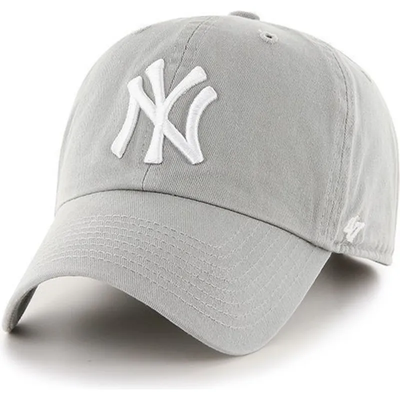 kasketter-buet-gra-justerbar-rem-fra-new-york-yankees-mlb-af-47-brand