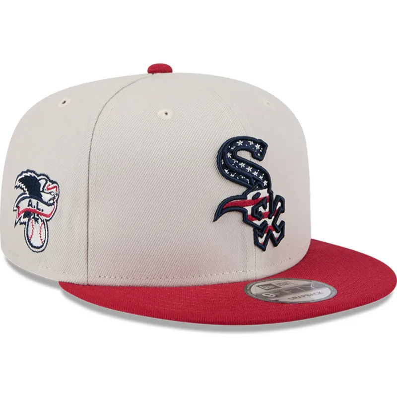 beige-og-rod-flad-kasket-snapback-9fifty-4th-of-july-fra-chicago-white-sox-mlb-fra-new-era