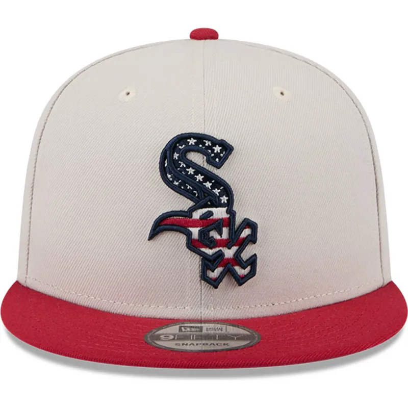 beige-og-rod-flad-kasket-snapback-9fifty-4th-of-july-fra-chicago-white-sox-mlb-fra-new-era