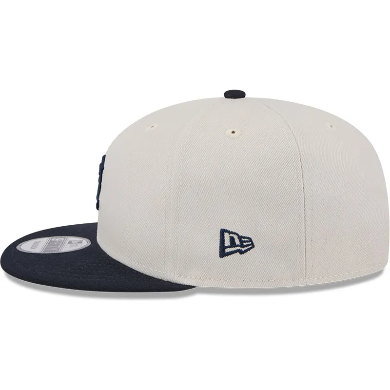 flad-beige-og-marinebla-snapback-kasket-9fifty-4th-of-july-fra-detroit-tigers-mlb-fra-new-era