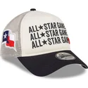 beige-og-marinebla-trucker-kasket-a-frame-all-star-game-fra-texas-rangers-mlb-fra-new-era