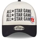 beige-og-marinebla-trucker-kasket-a-frame-all-star-game-fra-texas-rangers-mlb-fra-new-era