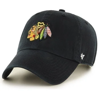 kasketter-buet-sort-justerbar-rem-fra-chicago-blackhawks-nhl-af-47-brand
