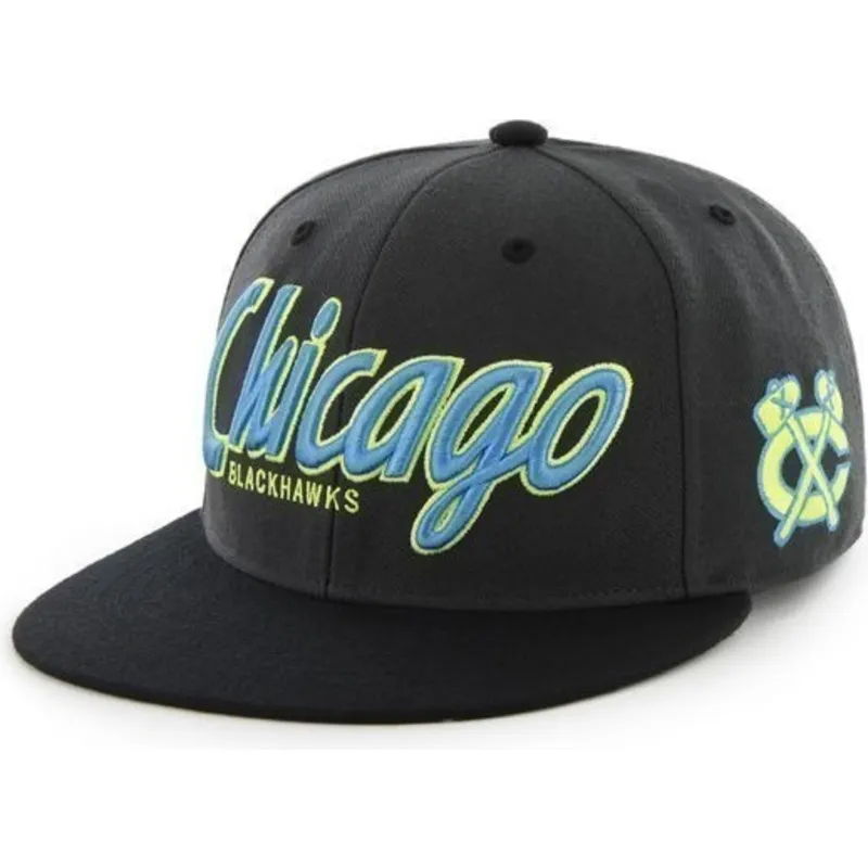kasketter-flad-sort-snapback-de-letras-fra-chicago-blackhawks-nhl-af-47-brand