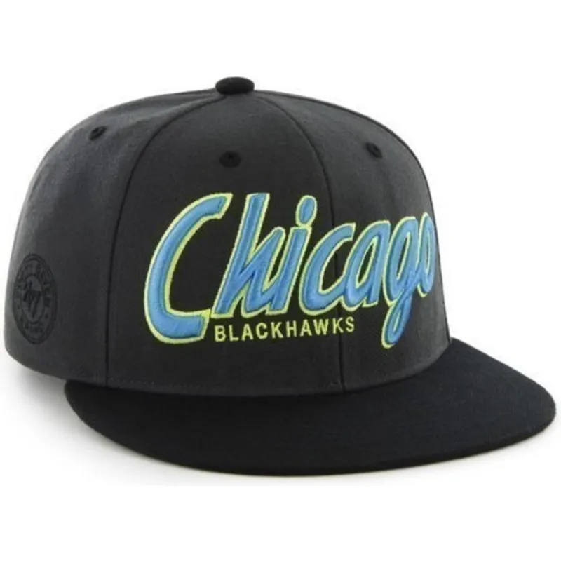 kasketter-flad-sort-snapback-de-letras-fra-chicago-blackhawks-nhl-af-47-brand