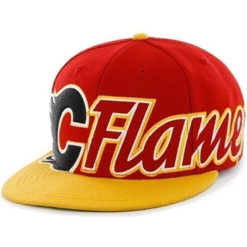 kasketter-flad-rod-snapback-de-letras-fra-calgary-flames-nhl-af-47-brand