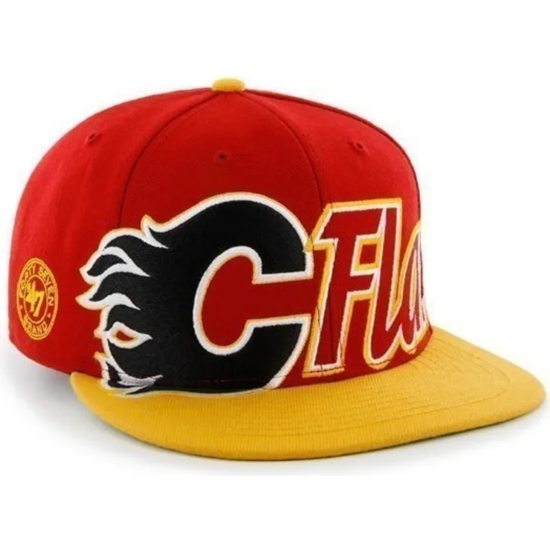 kasketter-flad-rod-snapback-de-letras-fra-calgary-flames-nhl-af-47-brand