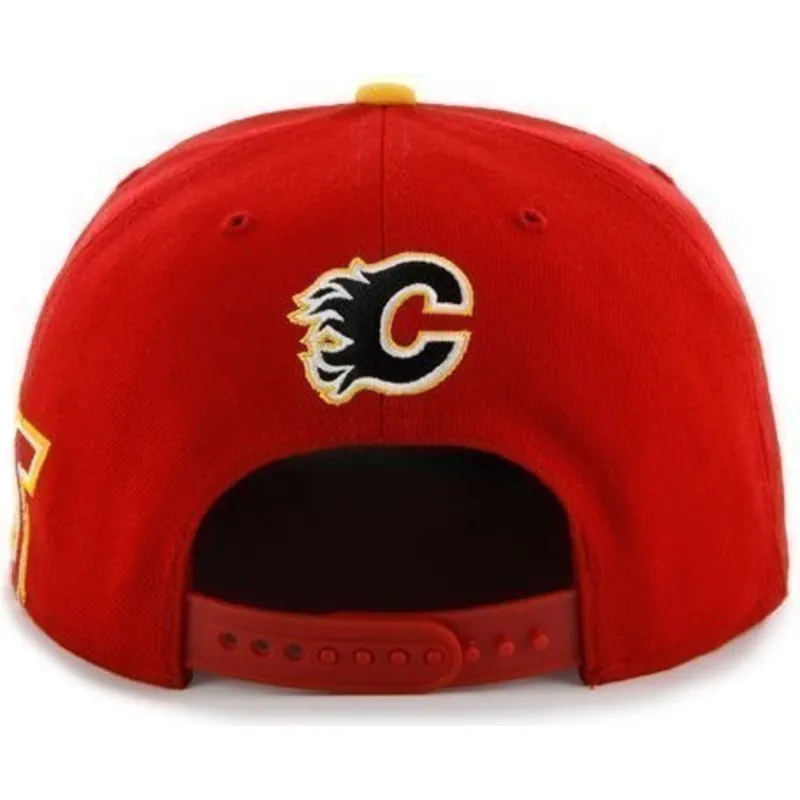 kasketter-flad-rod-snapback-de-letras-fra-calgary-flames-nhl-af-47-brand