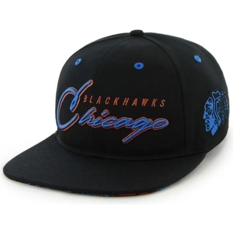 kasketter-flad-sort-snapback-de-letras-fra-chicago-blackhawks-nhl-af-47-brand