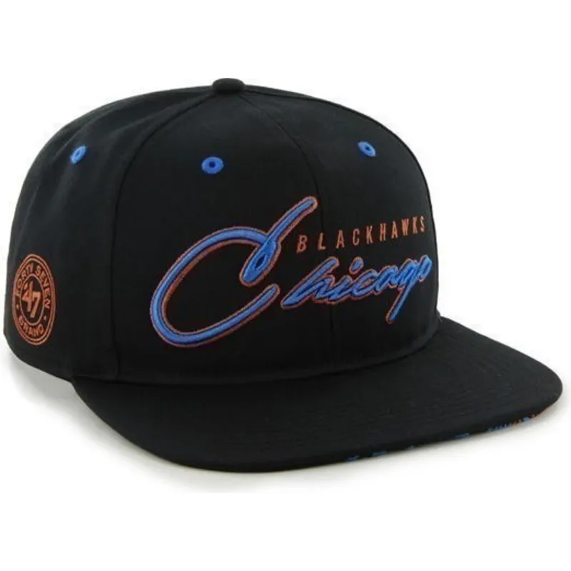 kasketter-flad-sort-snapback-de-letras-fra-chicago-blackhawks-nhl-af-47-brand
