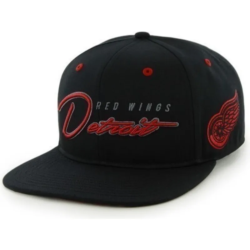 kasketter-flad-sort-snapback-de-letras-fra-detroit-red-wings-nhl-af-47-brand