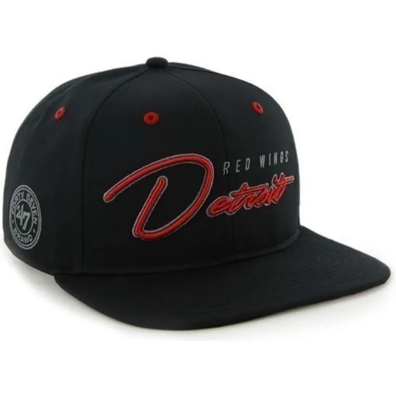 kasketter-flad-sort-snapback-de-letras-fra-detroit-red-wings-nhl-af-47-brand