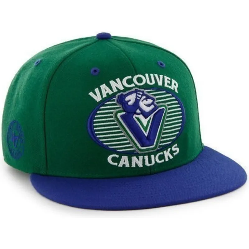 kasketter-flad-gron-snapback-fra-vancouver-canucks-nhl-af-47-brand
