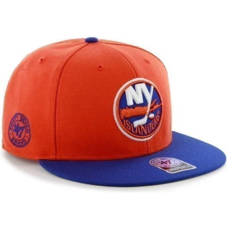 kasketter-flad-orange-snapback-fra-new-york-islanders-nhl-af-47-brand