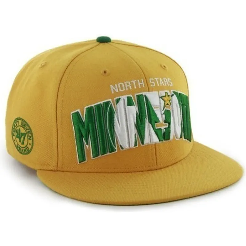 kasketter-flad-gul-snapback-fra-minnesota-north-stars-nhl-af-47-brand