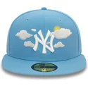 kasketter-flad-bla-tilpasset-59fifty-cloud-fra-new-york-yankees-mlb-af-new-era