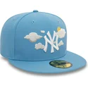 kasketter-flad-bla-tilpasset-59fifty-cloud-fra-new-york-yankees-mlb-af-new-era