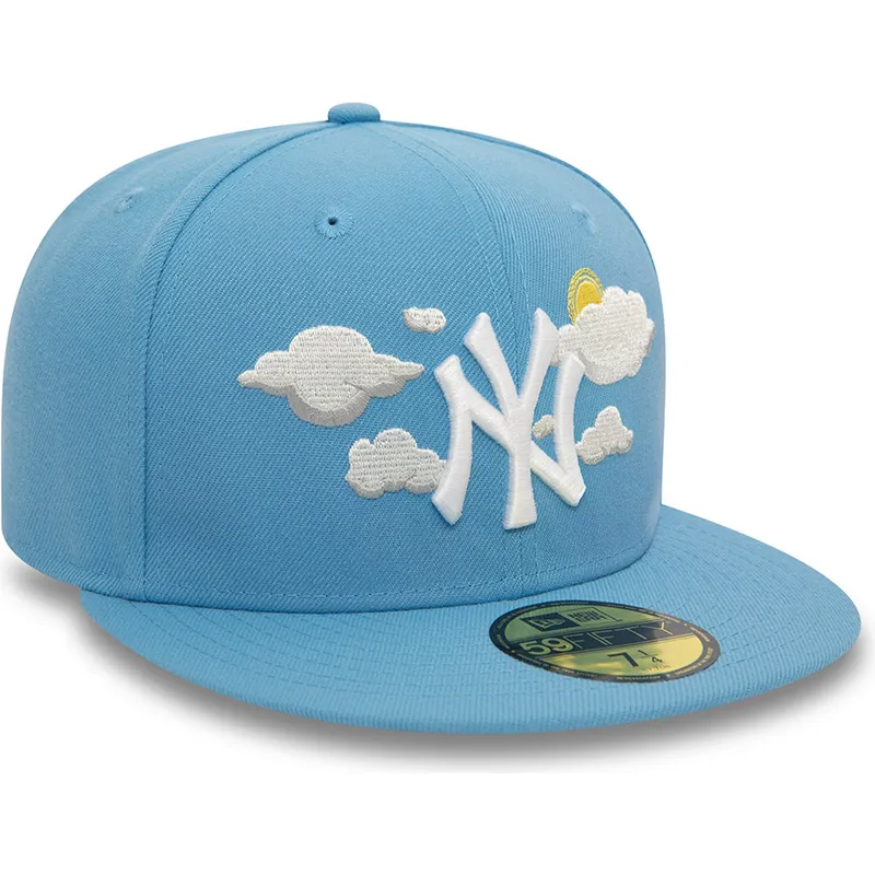 kasketter-flad-bla-tilpasset-59fifty-cloud-fra-new-york-yankees-mlb-af-new-era