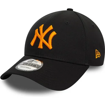 New Era Bukket Kant Orange Logo 9FORTY League Essential New York Yankees MLB Sort Justerbar Kasket