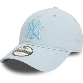 New Era 9TWENTY League Essential justerbar lyseblå buet kasket med New York Yankees MLB logo