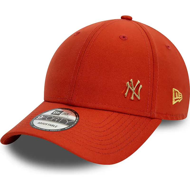 rod-justerbar-curved-kasket-med-guldlogo-9forty-flawless-fra-new-york-yankees-mlb-fra-new-era