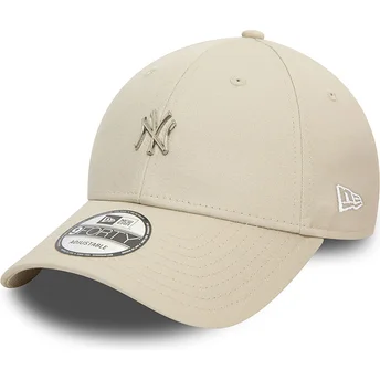 New Era Bukket Kant 9FORTY Metallisk Pin New York Yankees MLB Beige Justerbar Kasket