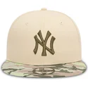 new-era-new-york-yankees-mlb-9fifty-contrast-beige-snapback-kasket-med-gront-logo-til-drenge