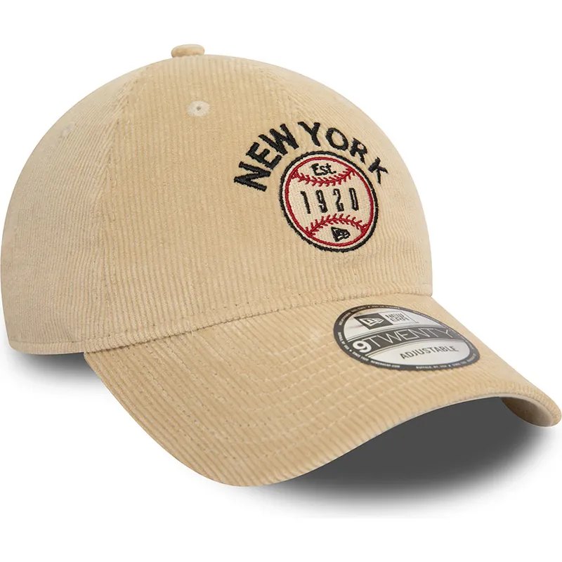 kasketter-buet-beige-justerbar-rem-the-empire-state-9twenty-cord-fra-new-york-ciudades-y-playas-af-new-era