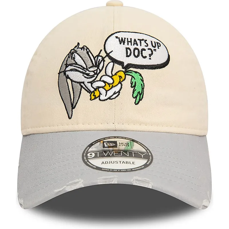 kasketter-buet-beige-justerbar-rem-9twenty-washed-fra-bugs-bunny-looney-tunes-af-new-era