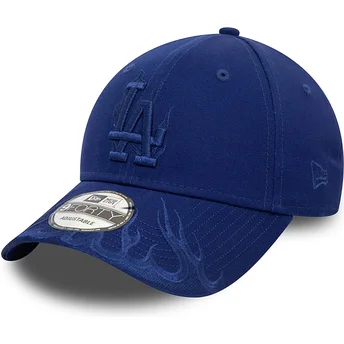 New Era Bukket Brim Blå Logo 9FORTY Flame Los Angeles Dodgers MLB Blå Justerbar Kasket