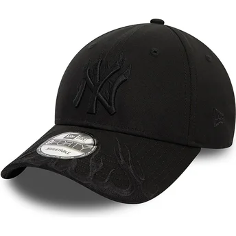 New Era Buet Skygge Sort Logo 9FORTY Flamme New York Yankees MLB Sort Justerbar Kasket