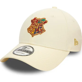 New Era Kurvet Skygge 9FORTY Harry Potter Hogwarts Beige Justerbar Kasket