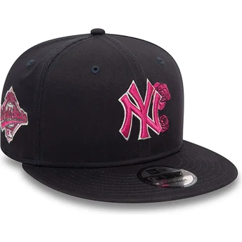 New Era flad skygge pink logo 9FIFTY sæsonbestemt blomst New York Yankees MLB marineblå snapback kasket