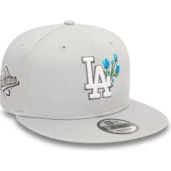 New Era Flad Skygge 9FIFTY Sæsonbestemt Blomst Los Angeles Dodgers MLB Grå Snapback Kasket