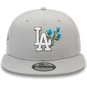 gra-flat-snapback-9fifty-seasonal-flower-los-angeles-dodgers-mlb-kasket-fra-new-era