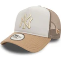 hvid-og-beige-trucker-cap-a-frame-world-series-fra-new-york-yankees-mlb-fra-new-era