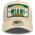 kasketter-buet-beige-snapback-a-frame-license-plate-fra-miami-ciudades-y-playas-af-new-era