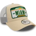 kasketter-buet-beige-snapback-a-frame-license-plate-fra-miami-ciudades-y-playas-af-new-era